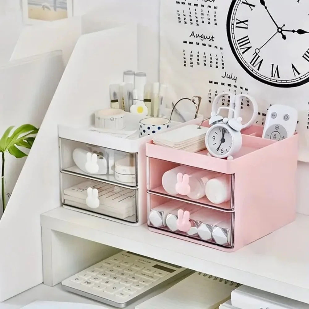 NEW Small Desk, Make Up Organizer With 2 Drawers, Office Desktop Storage Box